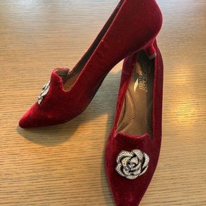 Aerosols - NEW Burgundy velvet Low Heeled Pump